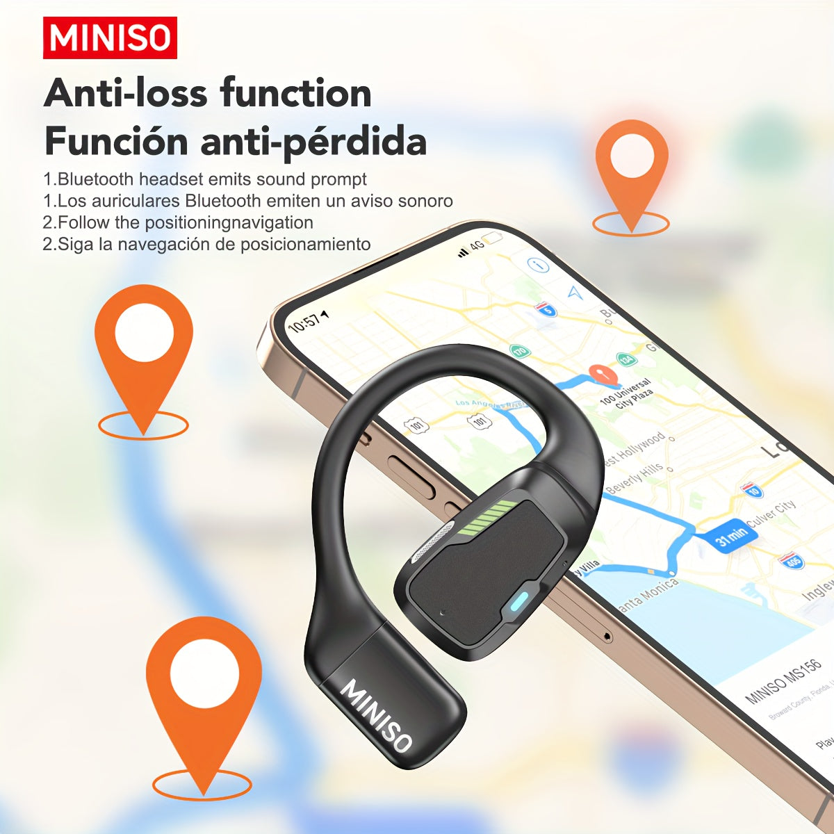 [135 Translator Earbuds] MINISO M98 AI Wireless Headphones Travel Chat Headset ASMR Headset AI Wireless Headphones with Mic Touch Control