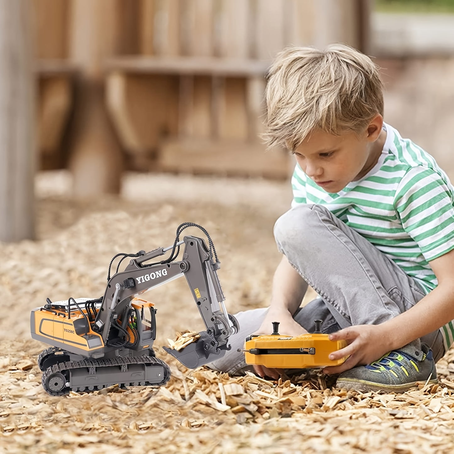 11 Channel Alloy Remote Control Excavator Simulation Electric Engineering Vehicle Large Digging Engineering Boys Children's Toys Christmas Halloween Thanksgiving Gift