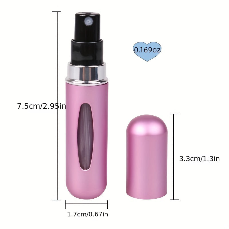 Mini przenośna perfuma wielokrotnego napełniania Aluminium Atomized Spray Cosmetic Bottle ~ Butelka dozownika podróży ~ Butelka perfum Atomizer, do samochodu