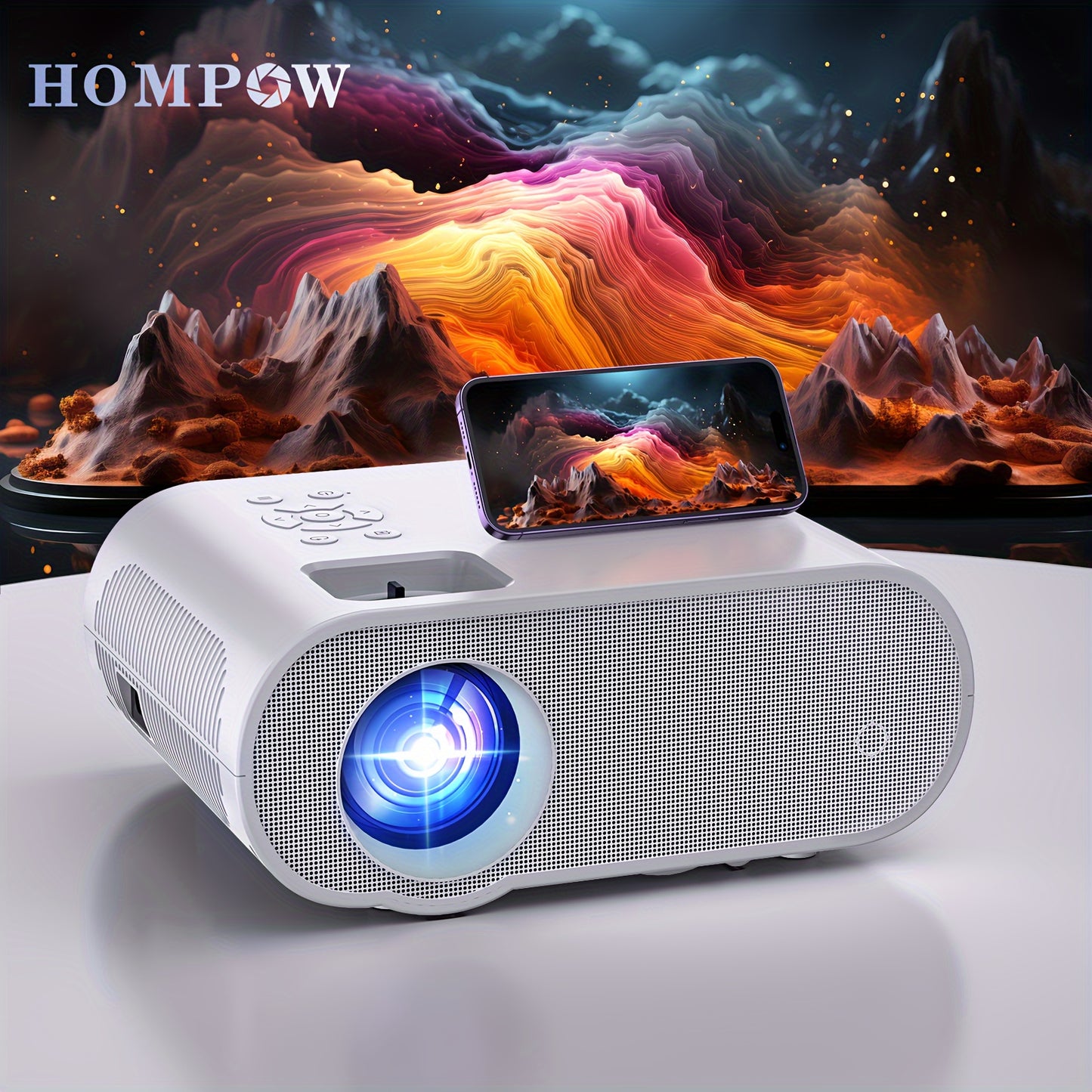 Projector, Native 1080P Full HD Projector With Speaker, Outdoor Portable Movie Mini Projector Compatible With Laptop, Smartphone, TV Stick, Xbox, PS5