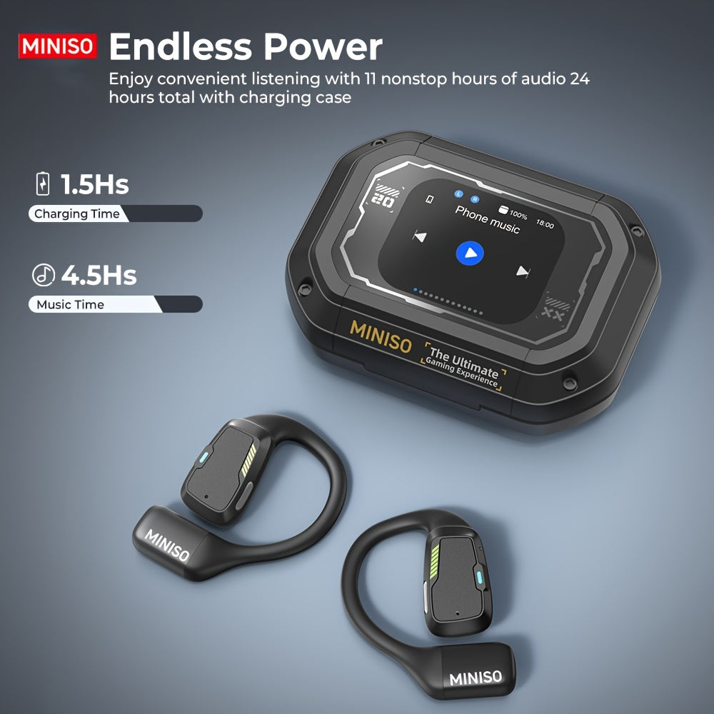 [135 Translator Earbuds] MINISO M98 AI Wireless Headphones Travel Chat Headset ASMR Headset AI Wireless Headphones with Mic Touch Control