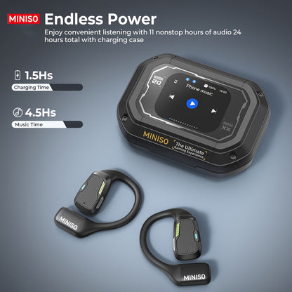 [135 Translator Earbuds] MINISO M98 AI Wireless Headphones Travel Chat Headset ASMR Headset AI Wireless Headphones with Mic Touch Control