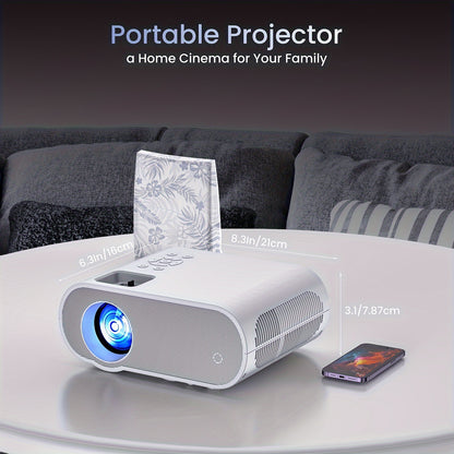 Projector, Native 1080P Full HD Projector With Speaker, Outdoor Portable Movie Mini Projector Compatible With Laptop, Smartphone, TV Stick, Xbox, PS5