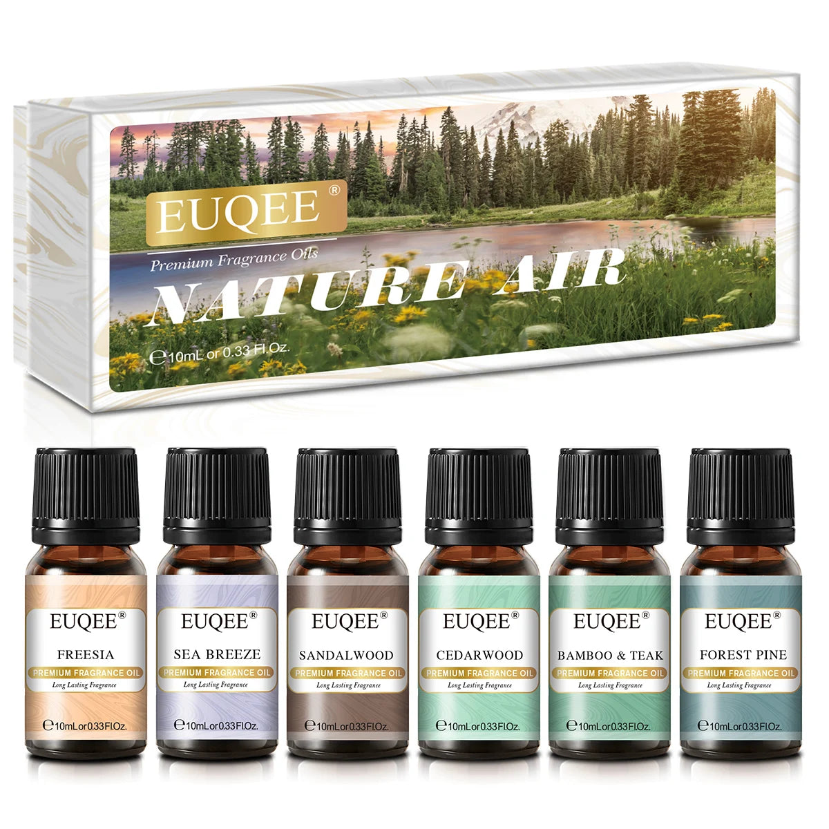 EUQEE 6pcs Fragrance Oils Set 10ml Aroma Oil Gift Box For Humidifier Diffuser Candle Soap Making Air Freshener