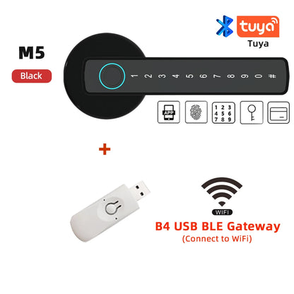 RAYKUBE M5 Tuya BLE Smart Fingerprint Door Lock Cyfrowy zamek elektroniczny z hasłem / kluczem / kartą IC / Smartlife / Tuya APP Unlock