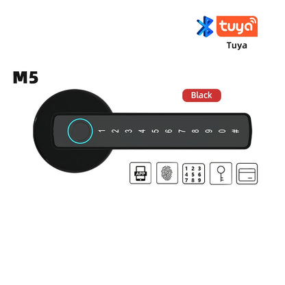 RAYKUBE M5 Tuya BLE Smart Fingerprint Door Lock Cyfrowy zamek elektroniczny z hasłem / kluczem / kartą IC / Smartlife / Tuya APP Unlock