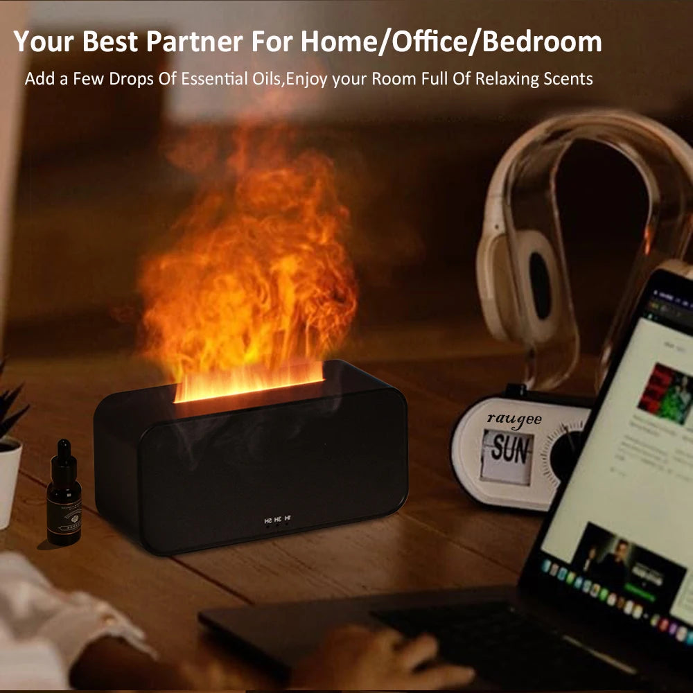 Air Aroma Humidifier Diffuser Olejki eteryczne Nawilżacze Mini Flame Automatyczny dyfuzor zapachowy Home Nawilżacz z oświetleniem LED