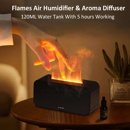 Air Aroma Humidifier Diffuser Olejki eteryczne Nawilżacze Mini Flame Automatyczny dyfuzor zapachowy Home Nawilżacz z oświetleniem LED