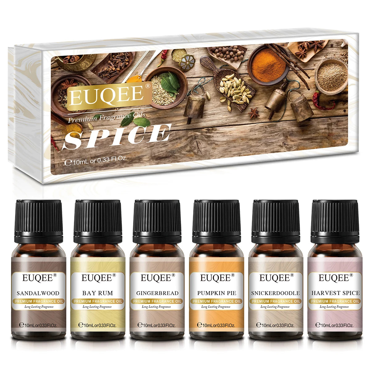 EUQEE 6pcs Fragrance Oils Set 10ml Aroma Oil Gift Box For Humidifier Diffuser Candle Soap Making Air Freshener