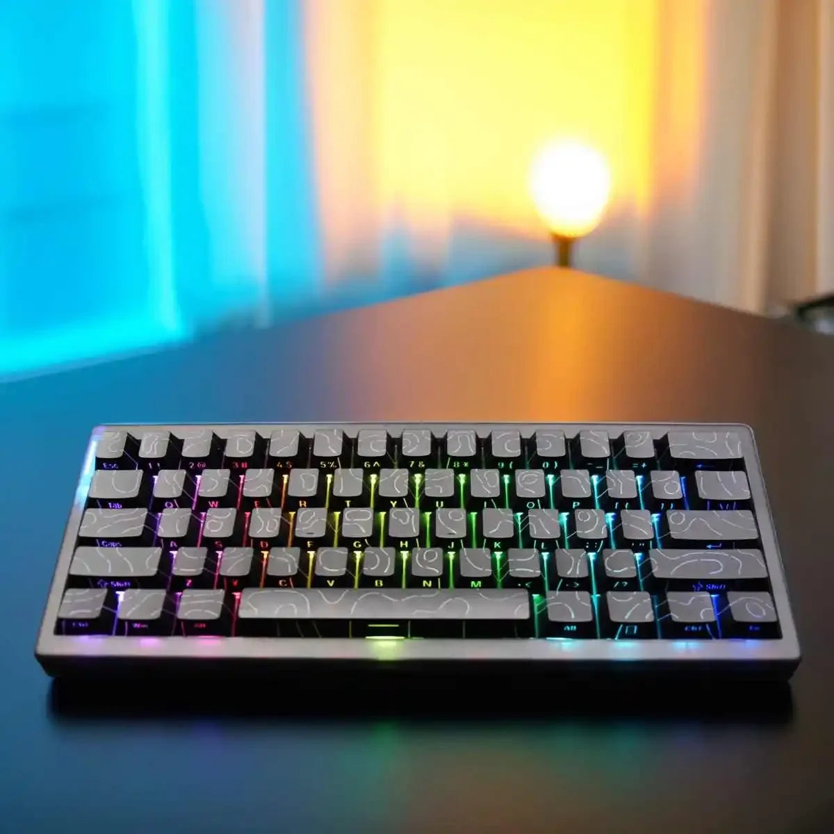 2025 Super Contour PBT Keycaps Side Glow Light Mechanical Keyboard Original Factory Height for 61/68/75/84/87 Keys Game Keyboard