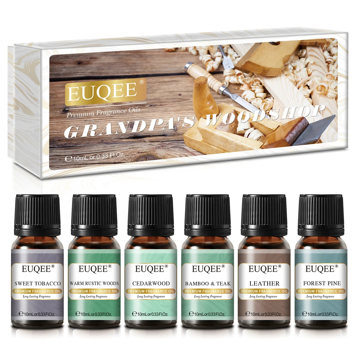 EUQEE 6pcs Fragrance Oils Set 10ml Aroma Oil Gift Box For Humidifier Diffuser Candle Soap Making Air Freshener