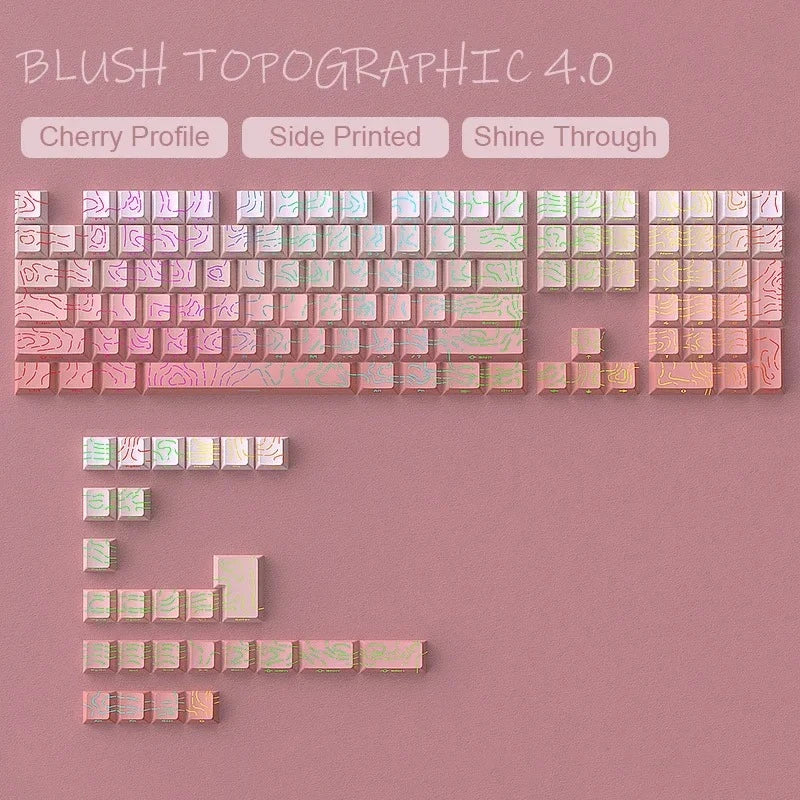 2025 Super Contour PBT Keycaps Side Glow Light Mechanical Keyboard Original Factory Height for 61/68/75/84/87 Keys Game Keyboard
