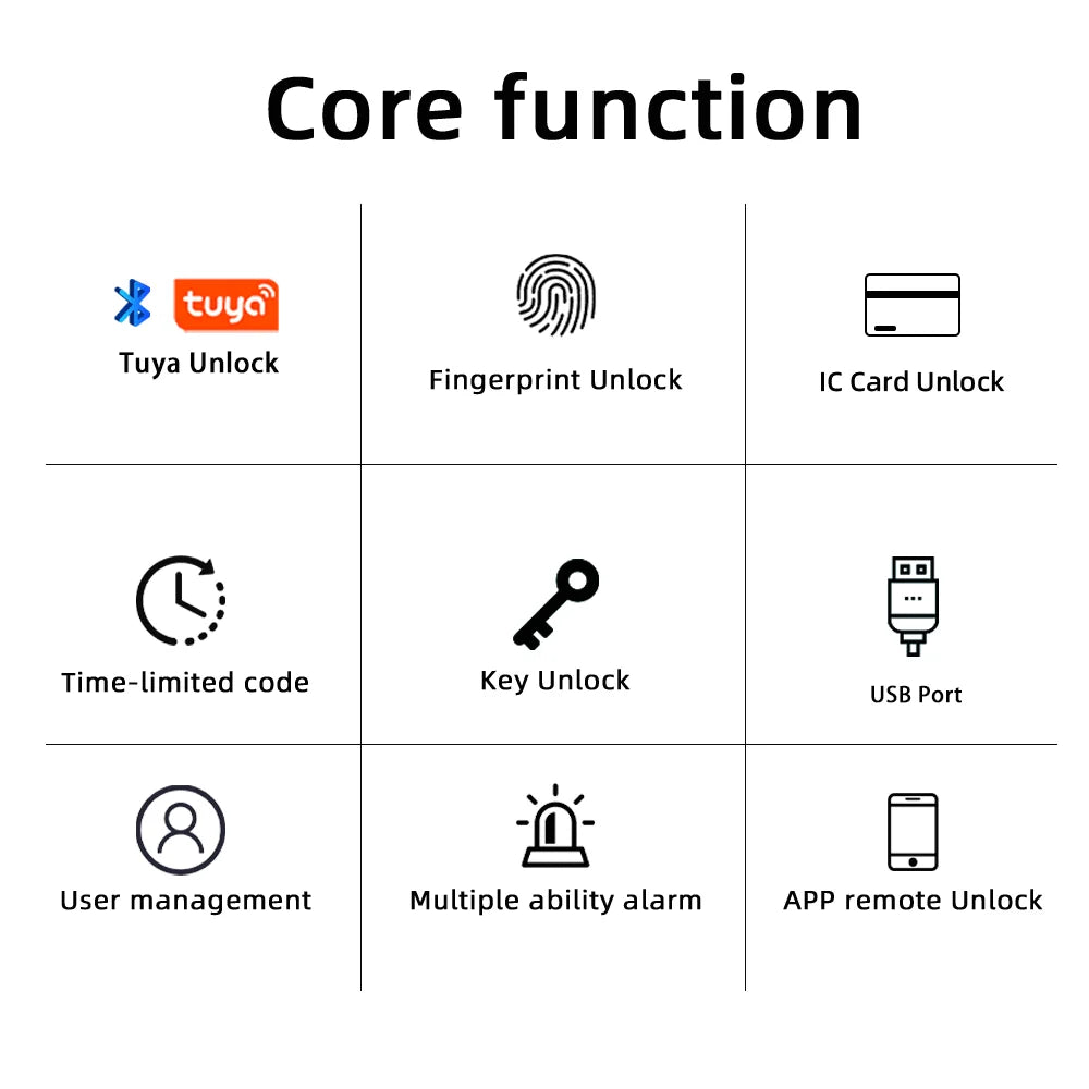 RAYKUBE M5 Tuya BLE Smart Fingerprint Door Lock Cyfrowy zamek elektroniczny z hasłem / kluczem / kartą IC / Smartlife / Tuya APP Unlock