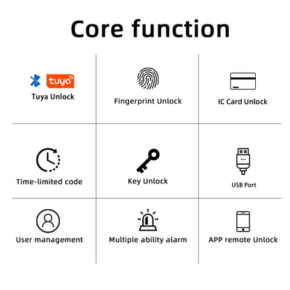 RAYKUBE M5 Tuya BLE Smart Fingerprint Door Lock Cyfrowy zamek elektroniczny z hasłem / kluczem / kartą IC / Smartlife / Tuya APP Unlock
