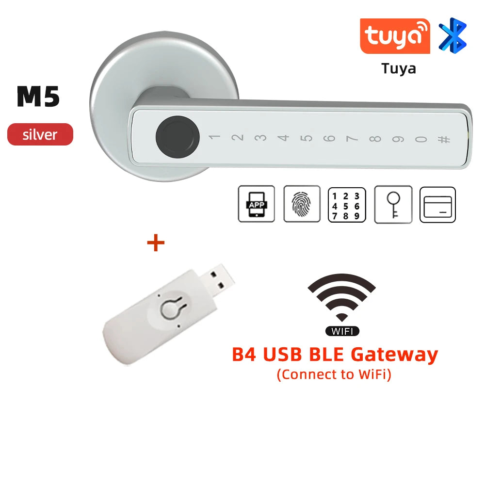RAYKUBE M5 Tuya BLE Smart Fingerprint Door Lock Cyfrowy zamek elektroniczny z hasłem / kluczem / kartą IC / Smartlife / Tuya APP Unlock