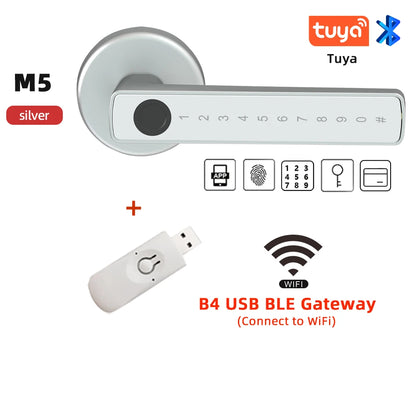 RAYKUBE M5 Tuya BLE Smart Fingerprint Door Lock Cyfrowy zamek elektroniczny z hasłem / kluczem / kartą IC / Smartlife / Tuya APP Unlock