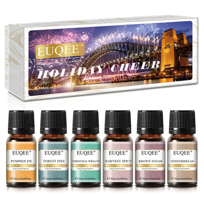 EUQEE 6pcs Fragrance Oils Set 10ml Aroma Oil Gift Box For Humidifier Diffuser Candle Soap Making Air Freshener
