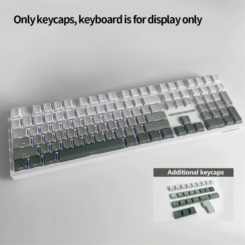 2025 Super Contour PBT Keycaps Side Glow Light Mechanical Keyboard Original Factory Height for 61/68/75/84/87 Keys Game Keyboard