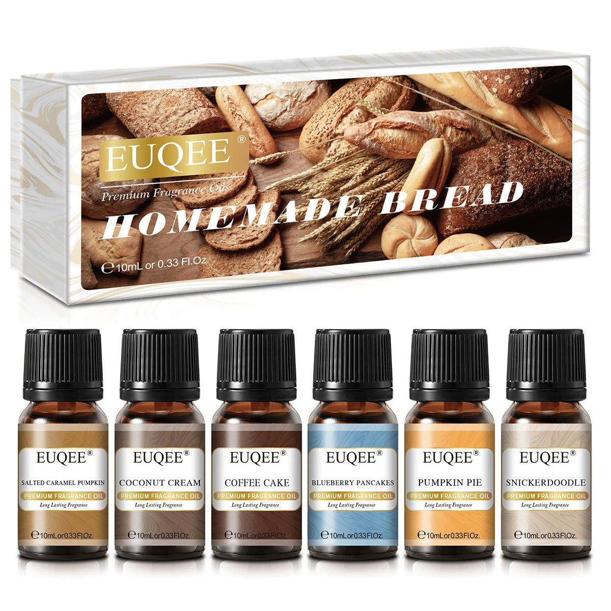 EUQEE 6pcs Fragrance Oils Set 10ml Aroma Oil Gift Box For Humidifier Diffuser Candle Soap Making Air Freshener