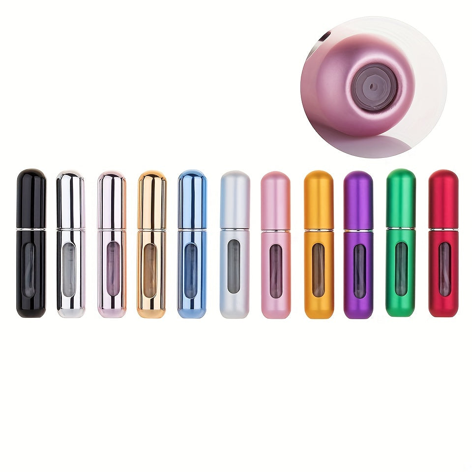 Mini przenośna perfuma wielokrotnego napełniania Aluminium Atomized Spray Cosmetic Bottle ~ Butelka dozownika podróży ~ Butelka perfum Atomizer, do samochodu