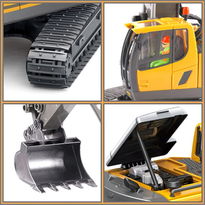 11 Channel Alloy Remote Control Excavator Simulation Electric Engineering Vehicle Large Digging Engineering Boys Children's Toys Christmas Halloween Thanksgiving Gift